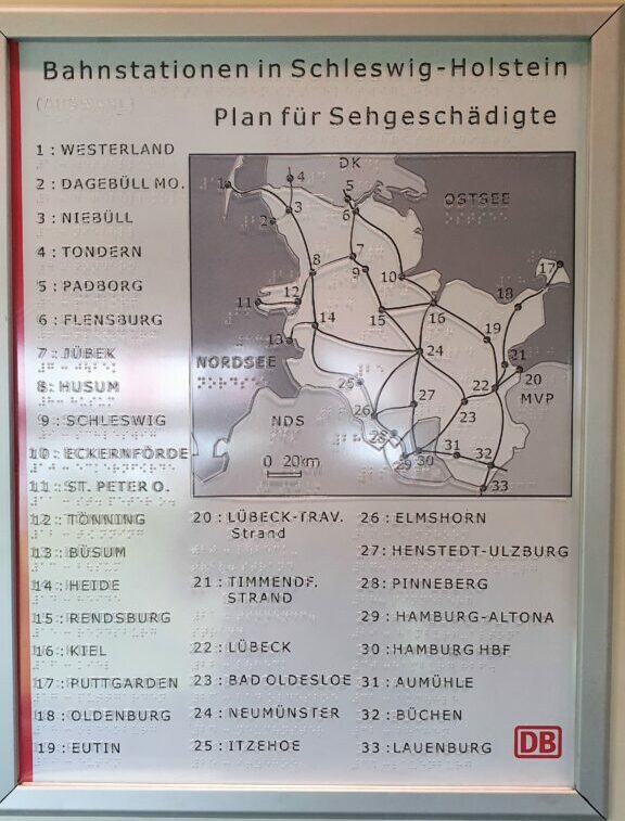 Tastbarer Liniennetzplan Schleswig-Holstein. Foto: Marco Krings